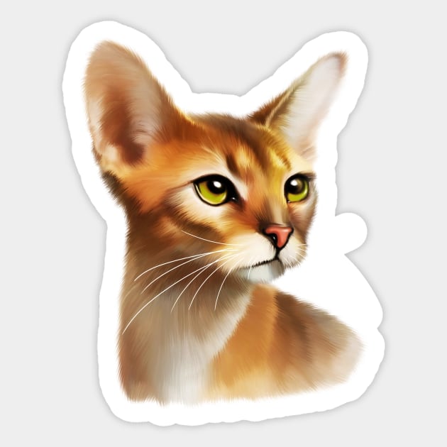 Abyssinian cat, Cat Lover Sticker by logiamerch